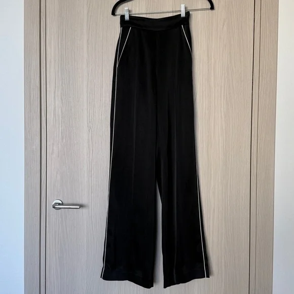 Aritzia Wilfred silky black with white stripe pants size 00 - Picture 8 of 8